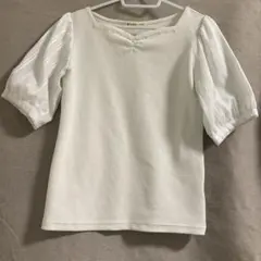ホワイト パフスリーブ トップス Mのサムネイル