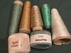 スパンコール入り糸、キラキラ糸のセット