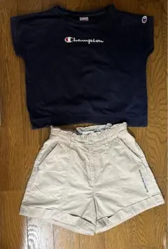セット【チャンピオン リンジィ Tシャツ, ポンポネットジュニア ショートパンツ