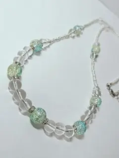 クラックガラスロングネックレス