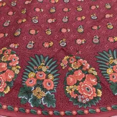 フランス製Beauville花柄 円形テーブルクロス ボルドー系　直径約85cm フランス製Beauville花柄 円形テーブルクロス ボルドー系 直径約85cm