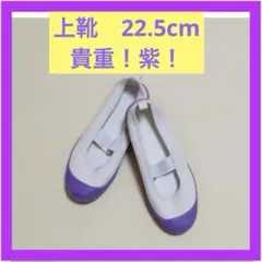 上履き 上靴　22.5cm ホワイト/ラベンダー珍しい紫　小学校　お稽古　通園