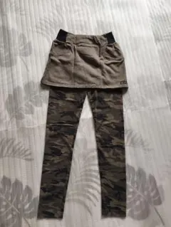 armyスウェットスカート迷彩カムフラパンクロック韓国ミリタリー