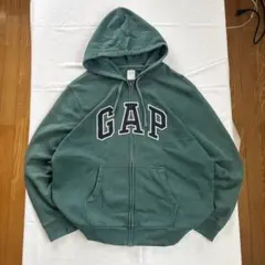 ふ*み様 00s oldgap フェード 深緑 レア ロゴドン 短丈 ジップパー