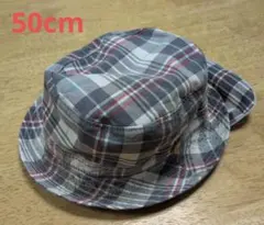 チェック柄 バケットハット 日除けつき 50cmのサムネイル