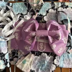 新品未使用　メゾピアノ 浴衣セット120cm 紫リボン付き