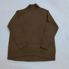 GU ブラウン タートルネック ハイネックニット セーター