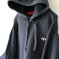 アンダーアーマー ロゴ 刺繍 スウェット パーカー L ブラック 黒 古着