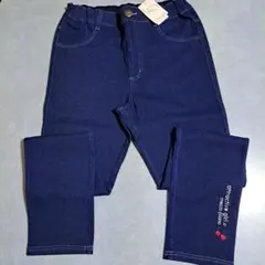 刺繍入りデニムストレッチロングパンツ