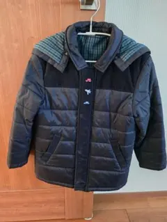 z245【ファミリア】中綿コート　ネイビー　紺色　フリル　ベロア　別珍 2025年最新ファミリア 中綿 コート 紺の人気アイテム - メルカリ