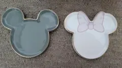 Francfranc Disney ミッキーミニー 皿 陶器 プレート2個セット