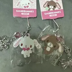 サンリオ アクリルチャーム付きストラップ シュガーバニーズ しろうさ
