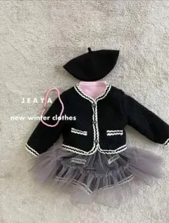 韓国子供服　JEAYA ブラックセットアップ