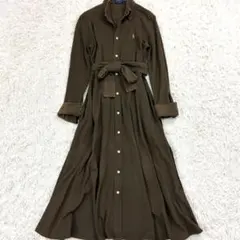ポロラルフローレン ロングシャツワンピース　フレアシルエット　ポニー刺繍