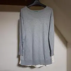 earth music & ecology レース切替ニット