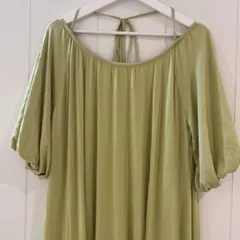 Eimy istoireパフスリーブ ロングドレス ライトグリーン