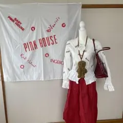 PINK HOUSE フリル付き長袖シャツ　ビンテージ　ブラウスのみ