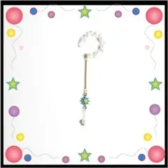 No.584-D　【値下げ】イヤーカフ 片耳用☆ハンドメイド☆パールと揺れるお花