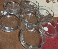 ガラス製 丸型灰皿 7個セット