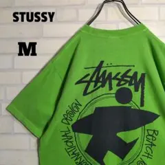 ステューシー★USA製 復刻 サーフマン バックプリント 半袖Tシャツ 緑 M