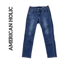 AMERICAN HOLIC テーパードデニム ワンウォッシュ S ブルー