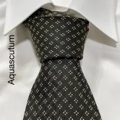 TG1571 Aquascutum パターン柄 シルク ネクタイ 日本製