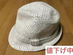 BEAMS GOLF グレーホワイト　チェック柄ハット　値下げ中　暖かい57cm