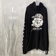B ONE SOUL｜プルオーバーパーカー｜L｜黒｜可愛いロゴ｜着やすい｜秋冬