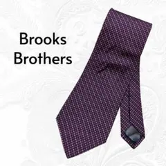 Brooks Brothers ネクタイ USA製 シルク 小紋柄ネイビーピンク