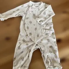◼︎▫︎ワッフル生地花柄ロンパース▫︎◼︎