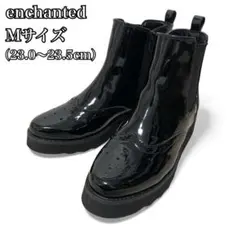 【美品】enchanted サイドゴア　ショートブーツ　サイドジップ ブラック