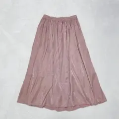 UNIQLO ユニクロ ドレープギャザー ロングスカート L ピンク 裏地付き