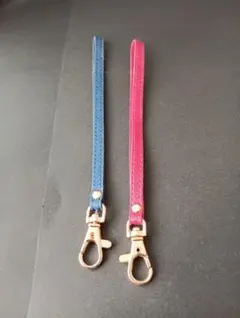 スマホ用ストラップ 青 赤 2本セット