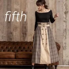 【試着のみ】fifth ★ グレンチェック トレンチロングスカート