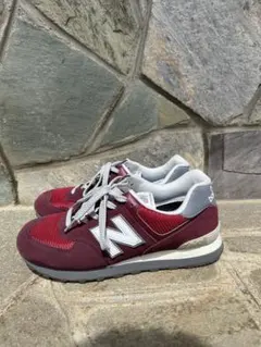 「27cm」New Balance 574 バーガンディ スニーカー