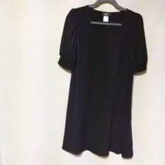 【美品✨】MSK PETITE 黒 半袖 Aラインワンピース