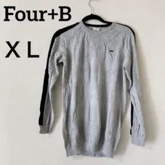 Four+B グレー ブラック トレーナー 【ＸＬ】レディース古着