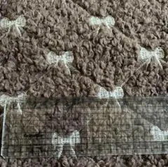 11/29限定SALE プードルファー　30cm リボン刺繍　モカ