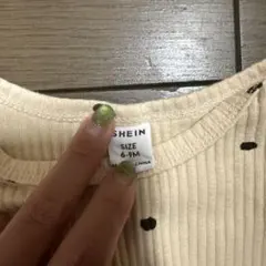 SHEIN アイボリーハート柄・ベージュドット柄　ロンパース 6-9M