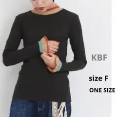 KBF　マルチカラーリブカットソー　ブラック　F