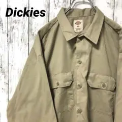 C2467 Dickies ディッキーズ 長袖シャツ XL ベージュ 海外 無地