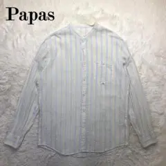 新品タグ付✨️2,7万 パパス リネン長袖シャツ 50 L ホワイト 麻100