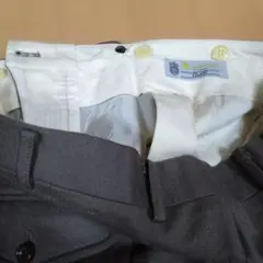 アクアスキュータム、茶グレーウール100% スラックス サイズ86