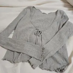 riette グレー 長袖カーディガン