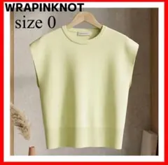 WRAPINKNOT✨ノースリーブニット ミントグリーン フレンチスリーブのサムネイル