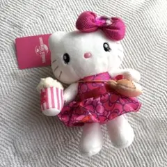 ハローキティ　USJ ぬいぐるみ　ボールチェーンマスコット　ポップコーン