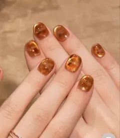 ネイルチップ ✨️べっ甲✨️ ブラウン ゴールド マグネットネイル グリッター