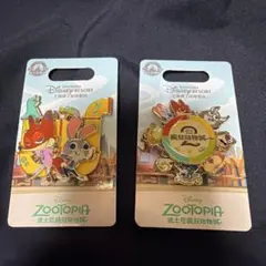 上海ディズニー限定 ズートピア ピンバッジ 2点セット ニック ジュディ