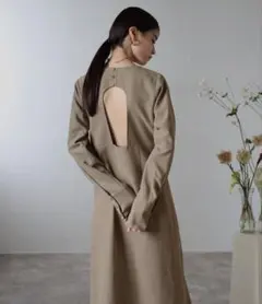 ENC/ バックオープンロングスリーブワンピース