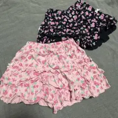 140cm 花柄 キュロットパンツ ニッセン セット